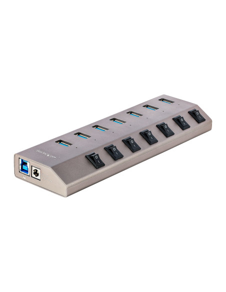 StarTech.com Hub USB-C Autoalimentato a 7 Porte con Interruttori Individuali - Multipresa USB 3.0 5Gbps per Notebook e PC Deskto