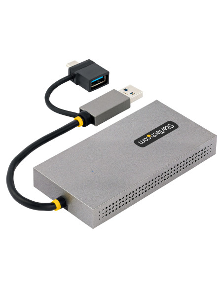 StarTech.com Adattatore USB 3.0 a HDMI, Scheda Video Esterna USB 3.0 a Doppio HDMI (1x 4K30Hz/1x 1080p), Cavo da 11cm integrato 