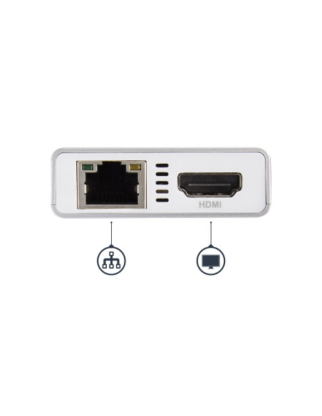 StarTech.com Adattatore USB-C Multiporta - Docking Station da viaggio USB-C con HDMI 4K - 60W Alimentazione Pass-Through, GbE, H