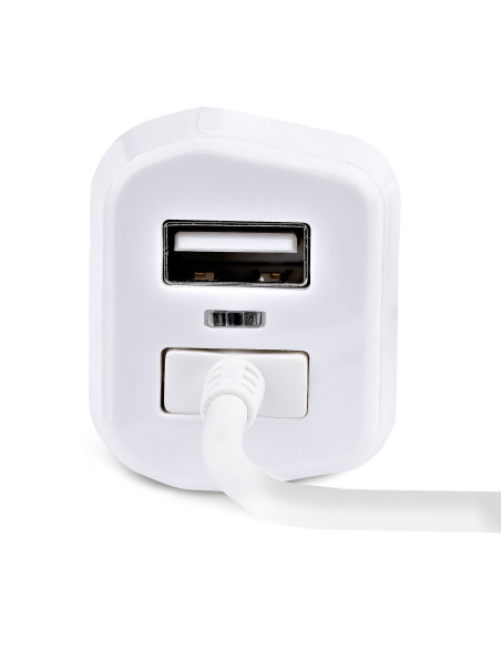 StarTech.com Caricatore da auto a due porte USB con cavo Lightning a spirale integrato da 1m Adattatore accendisigari USB per Ce