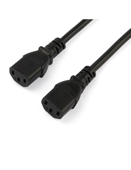 StarTech.com Cavo di Alimentazione per Computer a Y da 2m Cavo Elettrico Splitter AC di Ricambio per PC/Monitor da Schuko a 2x C