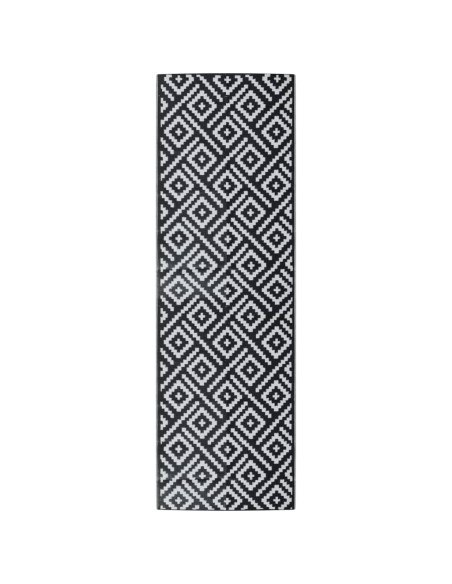 Tappeto da Esterni Bianco e Nero 80x250 cm in PP