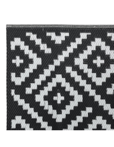 Tappeto da Esterni Bianco e Nero 80x250 cm in PP