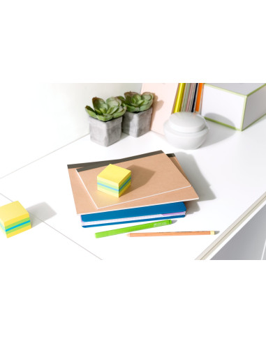 3M Post-it 2051L pouch autoadesiva Quadrato Blu, Verde, Turchese, Giallo 400 fogli Autoadesivo