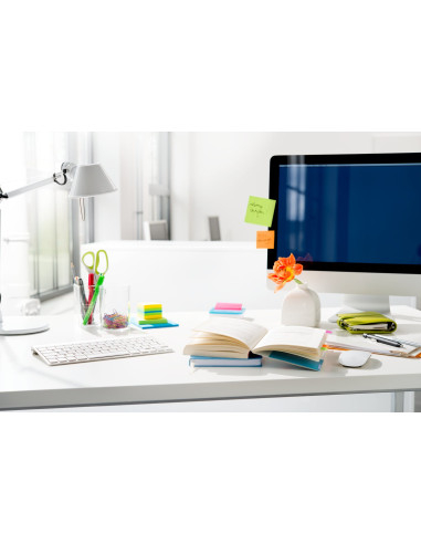 3M Post-it 2051L pouch autoadesiva Quadrato Blu, Verde, Turchese, Giallo 400 fogli Autoadesivo