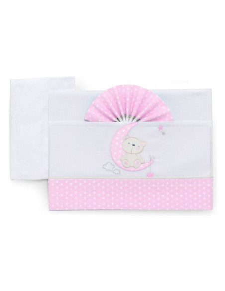 Lenzuola carrozzina Italbaby 15 3010 401 MOON Set Completo Rosa Rosa