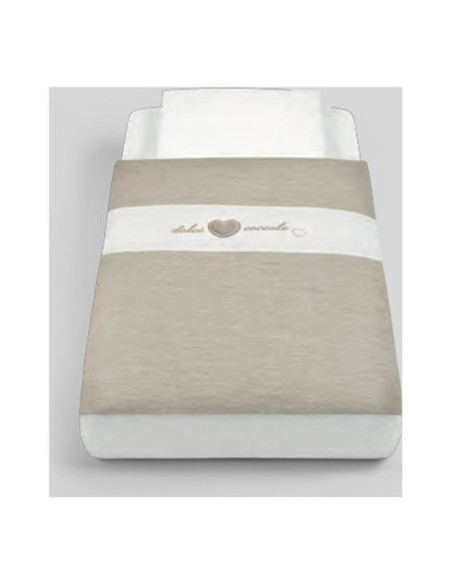 Lenzuola culla Cam 926 C 154 CULLAMI Set 3 Pezzi Beige e Bianco Beige