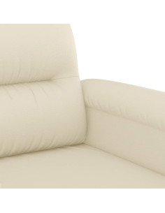 Set di Divani 2 pz con Cuscini Crema in Similpelle