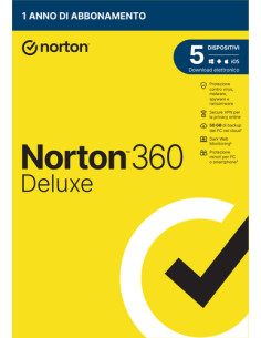 Norton 360 Deluxe 2024 | Antivirus per 5 dispositivi | Licenza di 1 anno | Secure VPN e Password Manager | PC, Mac, tablet e sma 2