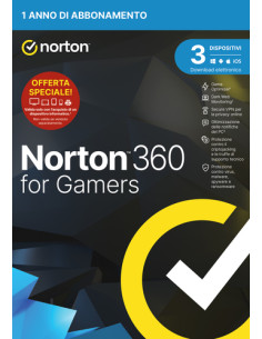 Norton 360 for Gamers 2024 | Antivirus per 3 Dispositivi | Licenza di 1 anno | PC, Mac, tablet e smartphone 2