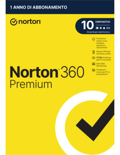 Norton 360 Premium 2024 | Antivirus per 10 dispositivi | Licenza di 1 anno | Secure VPN e Password Manager | PC, Mac, tablet e s 2