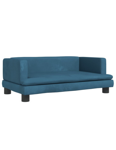 Divano per Bambini Blu 80x45x30 cm in Velluto