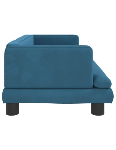 Divano per Bambini Blu 80x45x30 cm in Velluto