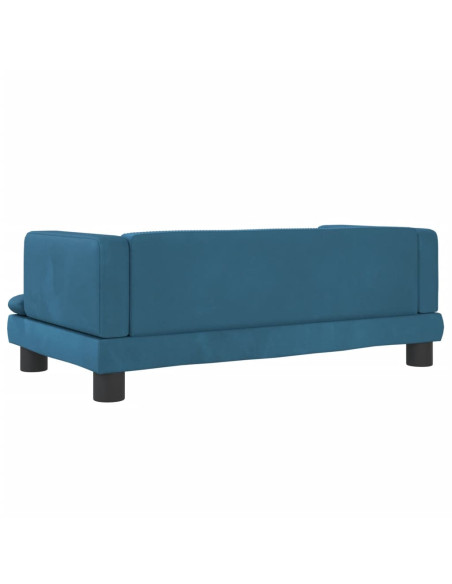 Divano per Bambini Blu 80x45x30 cm in Velluto