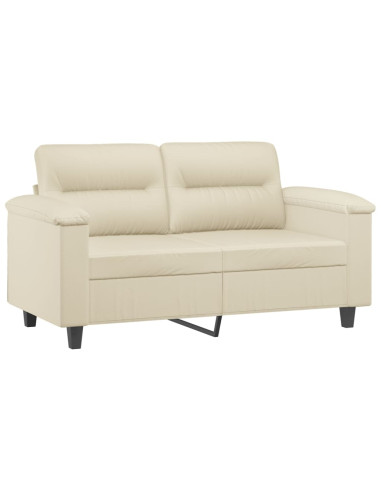 Set di Divani 3 pz con Cuscini Crema in Similpelle