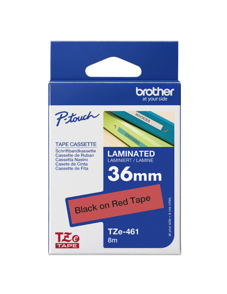 Brother TZE-461 nastro per etichettatrice Nero su rosso
