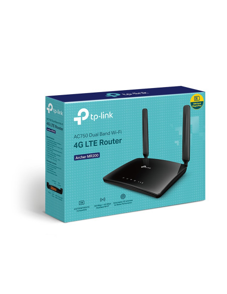 TP-Link Archer MR200 router wireless Fast Ethernet Dual-band (2.4 GHz/5 GHz) 4G Nero