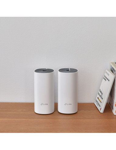 TP-Link Deco E4 (2-pack) Dual-band (2.4 GHz/5 GHz) Wi-Fi 5 (802.11ac) Bianco, Grigio Interno