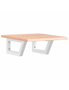 Ripiano a Parete per Lavabo in Acciaio e Massello di Rovere 2