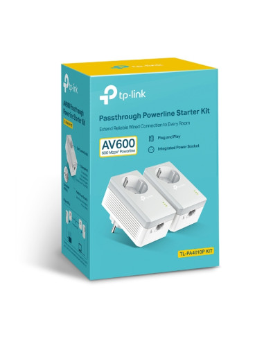 TP-Link TL-PA4010P KIT V5 adattatore di rete PowerLine 600 Mbit/s Collegamento ethernet LAN Bianco 2 pz
