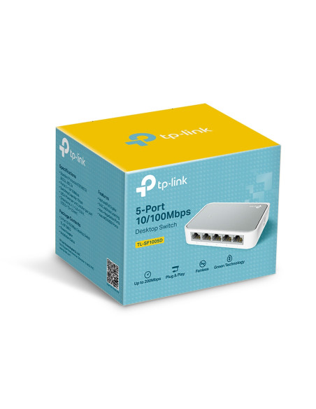 TP-Link TL-SF1005D Gestito Fast Ethernet (10/100) Bianco