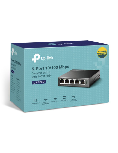 TP-Link TL-SF1005P Non gestito Fast Ethernet (10/100) Supporto Power over Ethernet (PoE) Nero