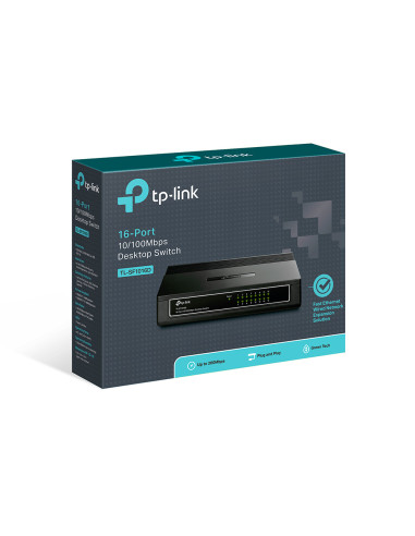 TP-Link TL-SF1016D Non gestito Fast Ethernet (10/100) Nero