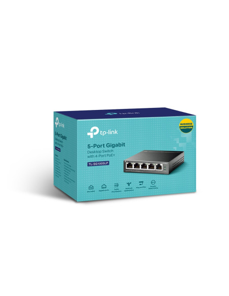 TP-Link TL-SG1005LP switch di rete Non gestito Gigabit Ethernet (10/100/1000) Supporto Power over Ethernet (PoE) Nero