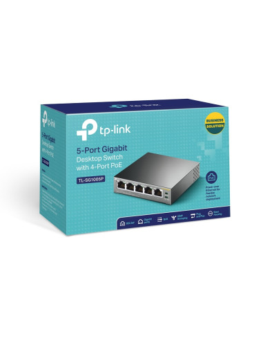 TP-Link TL-SG1005P Non gestito Gigabit Ethernet (10/100/1000) Supporto Power over Ethernet (PoE) Nero