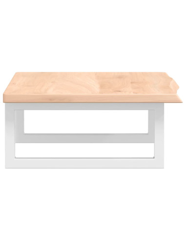 Ripiano a Parete per Lavabo in Acciaio e Massello di Rovere