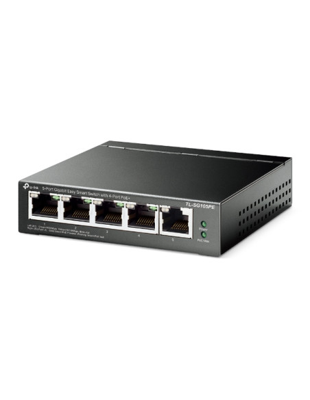 TP-Link TL-SG105PE switch di rete Gestito L2 Gigabit Ethernet (10/100/1000) Supporto Power over Ethernet (PoE) Nero