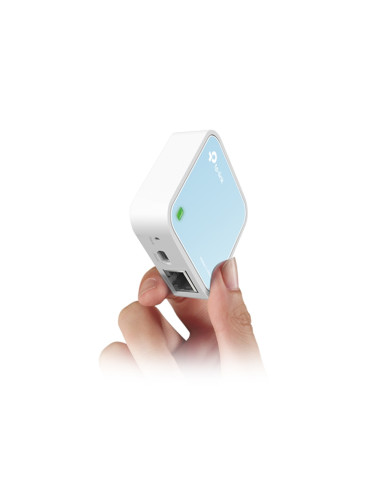 TP-Link TL-WR802N router wireless Fast Ethernet Banda singola (2.4 GHz) Blu, Bianco