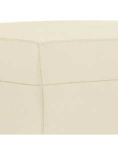 Set di Divani 3 pz con Cuscini crema in Similpelle