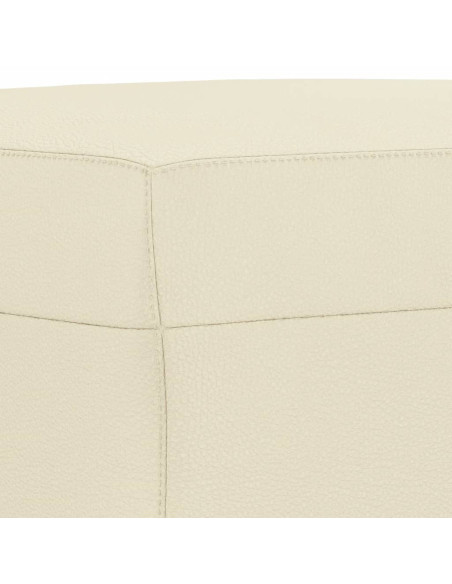 Set di Divani 3 pz con Cuscini crema in Similpelle