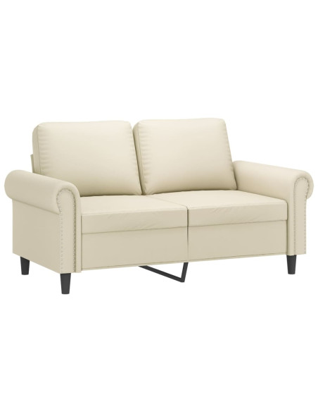 Set di Divani 3 pz con Cuscini crema in Similpelle