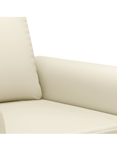 Set di Divani 3 pz con Cuscini crema in Similpelle