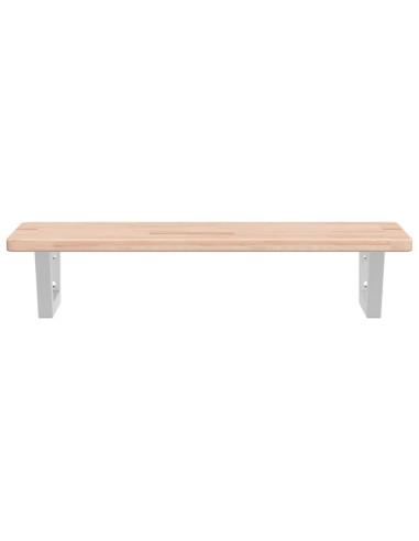 Ripiano a Parete per Lavabo in Acciaio e Massello di Rovere