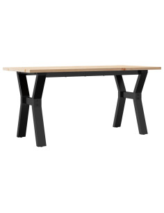 Tavolino Salotto Telaio a Y 100x50x45 cm Legno Pino e Acciaio