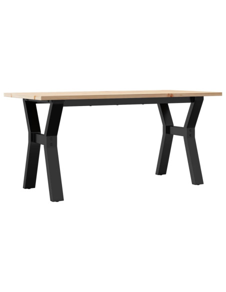 Tavolino Salotto Telaio a Y 100x50x45cm Massello Pino e Ghisa