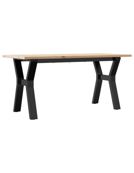 Tavolino Salotto Telaio a Y 100x50x45cm Massello Pino e Ghisa