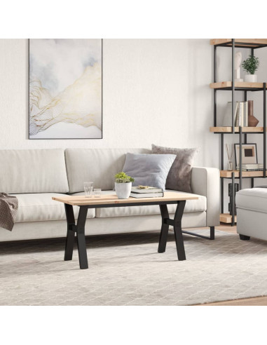 Tavolino Salotto Telaio a Y 100x50x45 cm Legno Pino e Acciaio