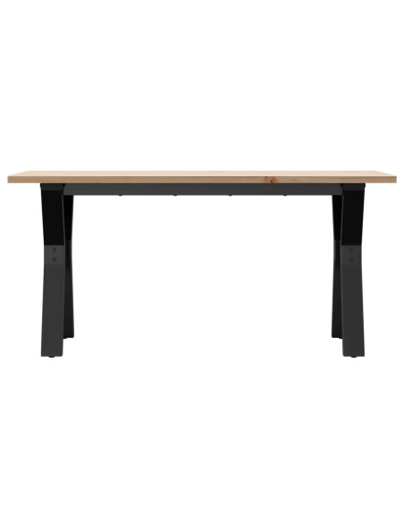 Tavolino Salotto Telaio a Y 100x50x45cm Massello Pino e Ghisa