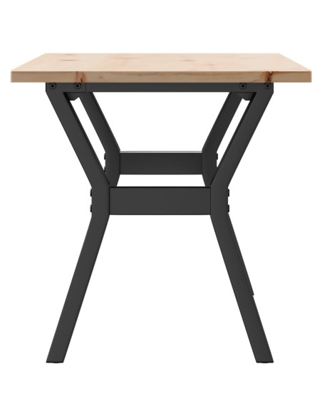 Tavolino Salotto Telaio a Y 100x50x45cm Massello Pino e Ghisa