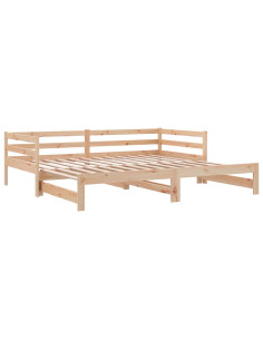 Dormeuse Estraibile 2x(90x190) cm Legno Massello di Pino