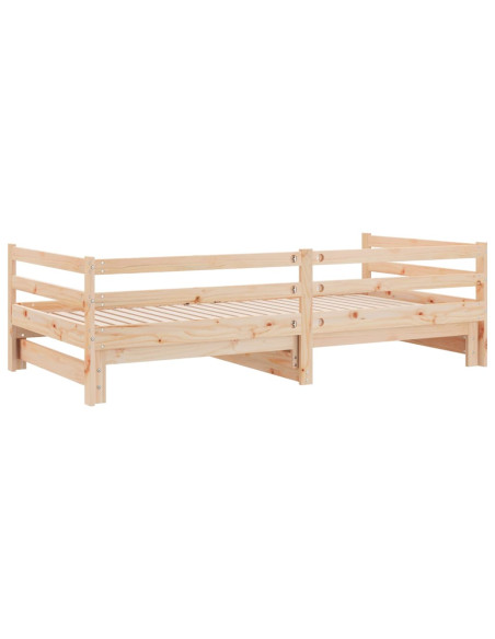 Dormeuse Estraibile 2x(90x190) cm Legno Massello di Pino