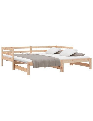 Dormeuse Estraibile 2x(90x190) cm Legno Massello di Pino
