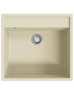 Lavello da Cucina con Foro Troppopieno Beige in Granito 2