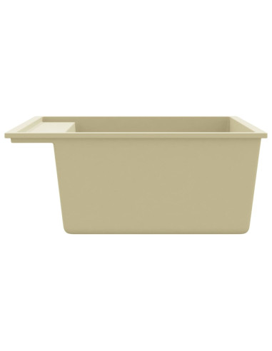 Lavello da Cucina con Foro Troppopieno Beige in Granito