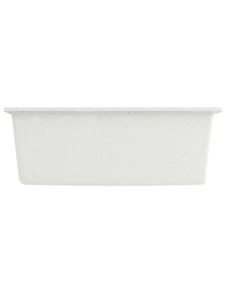 Lavello da Cucina con Foro Troppopieno Bianco in Granito