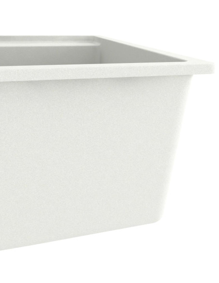 Lavello da Cucina con Foro Troppopieno Bianco in Granito